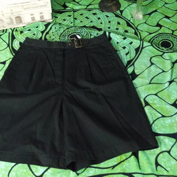 Shorts Vintage Black Zip Front 3 Hole Belt Shorts Poshmark